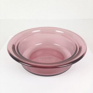 🔥Corning Visionware Cranberry V-30-B 24oz. Ribbed Edge Bowl